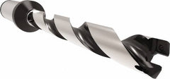 Allied Machine and Engineering - Series 11, 11 to 11.99mm Diam, 16mm Diam Straight Shank with Flange, Helical Flute Spade Drill - 83.9mm Max Depth, 110.6mm Body Length, 158.6mm OAL, Standard Length, Through Coolant - Benchmark Tooling