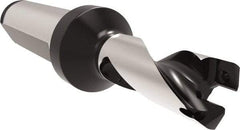 Allied Machine and Engineering - Series 11, 11 to 11.99mm Diam, 16mm Diam Straight Shank with Flange, Helical Flute Spade Drill - 16mm Max Depth, 42.6mm Body Length, 90.7mm OAL, Short Length, Through Coolant - Benchmark Tooling