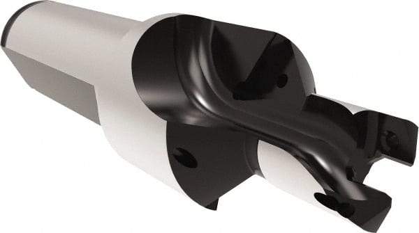 Allied Machine and Engineering - 12 to 12.99mm Diam, Straight Shank, 19.05mm Body Shank Diam, Combo Chamfer and Countersink Drill - TCMT 110204 Insert, 94.85mm OAL - Benchmark Tooling
