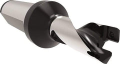 Allied Machine and Engineering - Series 12, 12 to 12.99mm Diam, 20mm Diam Straight Shank with Flange, Helical Flute Spade Drill - 16mm Max Depth, 43.2mm Body Length, 93.2mm OAL, Short Length, Through Coolant - Benchmark Tooling