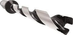 Allied Machine and Engineering - Series 11, 11 to 11.99mm Diam, 16mm Diam Straight Shank with Flange, Helical Flute Spade Drill - 83.9mm Max Depth, 110.6mm Body Length, 158.6mm OAL, Standard Length, Through Coolant - Benchmark Tooling