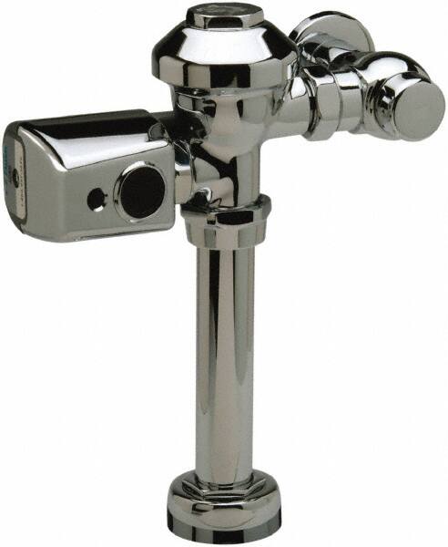 Zurn - 1-1/2" Spud Coupling, 1" Pipe, Closet Automatic Flush Valve - Single Flush, 3.5 Gal per Flush, Chrome Cover, Powered by 4 C Batteries - Benchmark Tooling