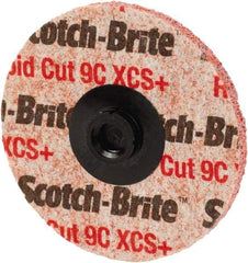 3M - 3" Disc Diam, Aluminum Oxide Quick Change Disc - Type R Attaching System, Nonwoven, Maroon, Medium Grade, 18,000 RPM - Benchmark Tooling