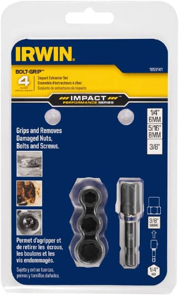 Irwin - 4 Piece Bolt Extractor Set - Clam Shell - Benchmark Tooling