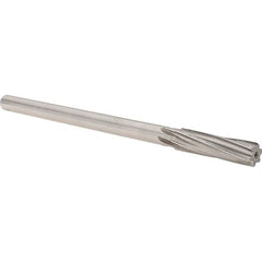 Alvord Polk - 1/2" High Speed Steel 6 Flute Chucking Reamer - Spiral Flute, 0.4355" Straight Shank, 2" Flute Length, 8" OAL - Benchmark Tooling