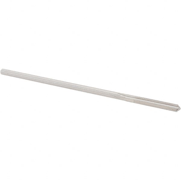 Alvord Polk - 0.118" High Speed Steel 4 Flute Chucking Reamer - Straight Flute, 0.112" Straight Shank, 7/8" Flute Length, 3-1/2" OAL - Benchmark Tooling