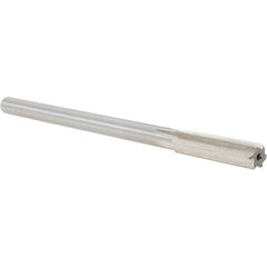 Alvord Polk - 0.4345" High Speed Steel 6 Flute Chucking Reamer - Straight Flute, 0.373" Straight Shank, 1-3/4" Flute Length, 7" OAL - Benchmark Tooling
