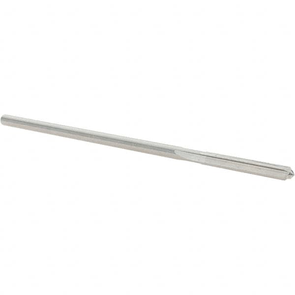 Alvord Polk - 0.145" High Speed Steel 4 Flute Chucking Reamer - Straight Flute, 0.135" Straight Shank, 1" Flute Length, 4" OAL - Benchmark Tooling