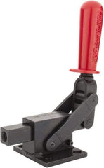 De-Sta-Co - 5,800.07 Lb Load Capacity, Flanged Base, Carbon Steel, Standard Straight Line Action Clamp - 4 Mounting Holes, 0.41" Mounting Hole Diam, 0.41" Plunger Diam, Straight Handle - Benchmark Tooling