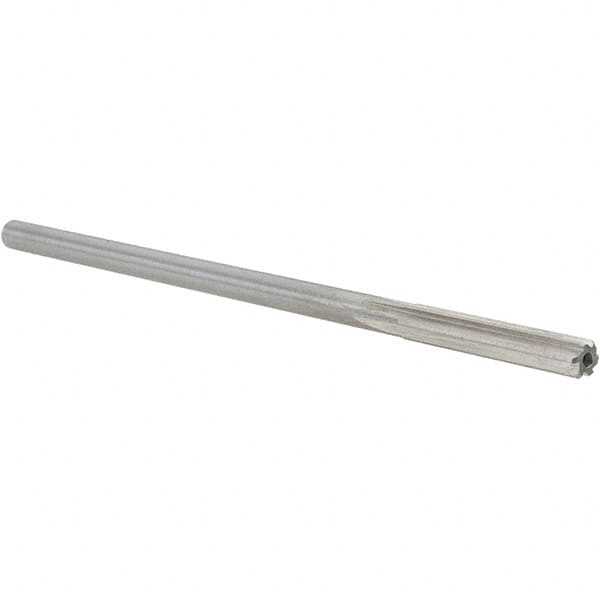 Alvord Polk - 0.2555" High Speed Steel 6 Flute Chucking Reamer - Straight Flute, 0.2405" Straight Shank, 1-1/2" Flute Length, 6" OAL - Benchmark Tooling