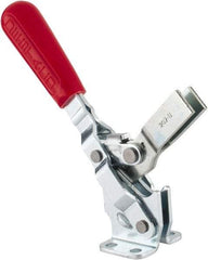 De-Sta-Co - 375 Lb Holding Capacity, Vertical Handle, Manual Hold Down Toggle Clamp - 57° Handle Movement, 99° Bar Opening, U-Bar, Flanged Base, Carbon Steel - Benchmark Tooling