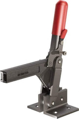 De-Sta-Co - 1,147 Lb Holding Capacity, Vertical Handle, Manual Hold Down Toggle Clamp - 138° Handle Movement, 74° Bar Opening, Solid Bar, Flanged Base, Oxide Finish, Forged Alloy Steel - Benchmark Tooling