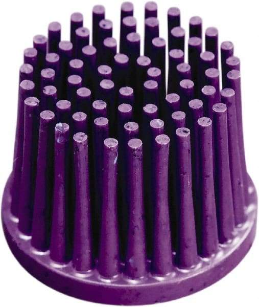 3M - 1" 36 Grit Ceramic Straight Disc Brush - Very Coarse Grade, Type R Quick Change Connector, 3/4" Trim Length, 0.37" Arbor Hole - Benchmark Tooling