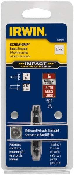 Irwin - Screw Extractor - #3 Extractor, 1/4" Socket, 1/4" Hex, 2" OAL - Benchmark Tooling