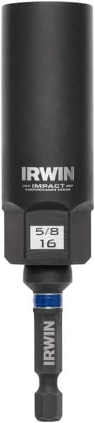 Irwin - 3/8" Drive Reverse Spiral Flute Hex Bolt Remover - 1/4" Hex, 2-1/2" OAL - Benchmark Tooling