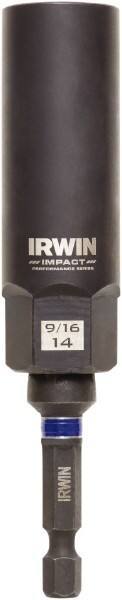 Irwin - 3/8" Drive Reverse Spiral Flute Hex Bolt Remover - 1/4" Hex, 2-1/2" OAL - Benchmark Tooling