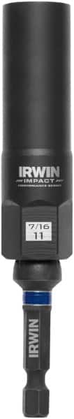 Irwin - 3/8" Drive Reverse Spiral Flute Hex Bolt Remover - 1/4" Hex, 2-1/2" OAL - Benchmark Tooling