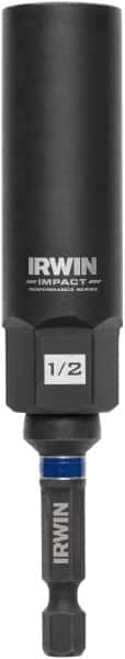 Irwin - 3/8" Drive Reverse Spiral Flute Hex Bolt Remover - 1/4" Hex, 2-1/2" OAL - Benchmark Tooling