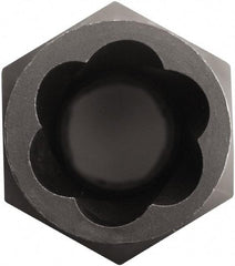 Irwin - 1/2" Drive Reverse Spiral Flute Hex Bolt Remover - 1/4" Hex, 1-3/4" OAL - Benchmark Tooling