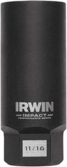 Irwin - 3/8" Drive Reverse Spiral Flute Hex Bolt Remover - 1/4" Hex, 2-1/2" OAL - Benchmark Tooling