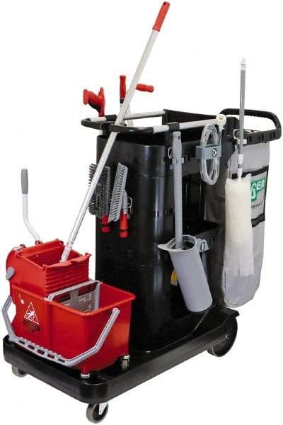 Unger - 35 Gal Plastic Janitor Cart - 22-1/2" Width - Benchmark Tooling