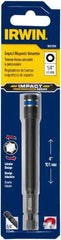 Irwin - 1/4" Magnetic Nutsetter - 1/4" Hex Drive, 4" OAL, 7/16" Socket Nose Diam - Benchmark Tooling