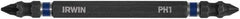 Irwin - #1 x #1 D/E Phillips Screwdriver Bit - 1/4" Hex Drive, 4" OAL - Benchmark Tooling