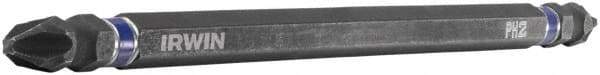 Irwin - #2 x #2 D/E Phillips Screwdriver Bit - 1/4" Hex Drive, 6" OAL - Benchmark Tooling