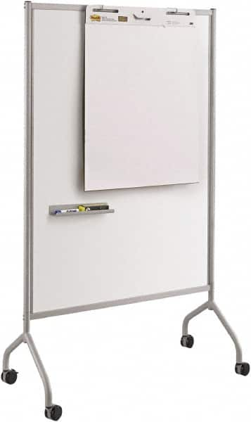 Safco - 72" High x 42" Wide Magnetic Wet/Dry Erase - Steel, 21-1/2" Deep, Includes Magnetic Accessory Tray, Dry Erase Markers, Eraser & Easel Pad Hooks - Benchmark Tooling