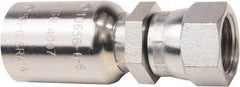 Parker - 7/16-20 JIC Steel Hydraulic Hose Female JIC 37/45° Dual Flare Swivel Straight Fitting - 6,000 psi, -4 Hose Size, 1/4" Hose Diam - Benchmark Tooling