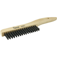 Hand Wire Scratch Brush. .012 Steel Fill, Shoe Handle, 2 × 17 Rows - Benchmark Tooling