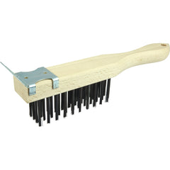 Hand Wire Scratch Brush w/Scraper, .012 Steel Fill , 4 × 11 Rows - Benchmark Tooling