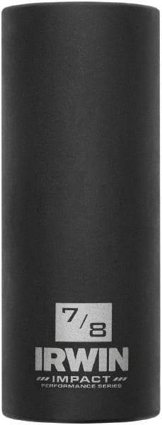 Irwin - 1/2" Drive 7/8" Deep Thin Wall Impact Socket - 6 Points, 3-1/4" OAL - Benchmark Tooling