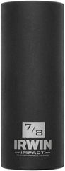 Irwin - 1/2" Drive 7/8" Deep Thin Wall Impact Socket - 6 Points, 3-1/4" OAL - Benchmark Tooling