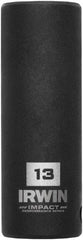 Irwin - 3/8" Drive 13mm Deep Thin Wall Impact Socket - 6 Points, 2-1/2" OAL - Benchmark Tooling