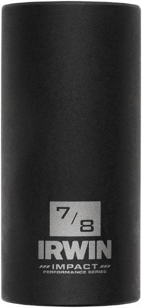Irwin - 3/8" Drive 7/8" Deep Thin Wall Impact Socket - 6 Points, 2-1/2" OAL - Benchmark Tooling
