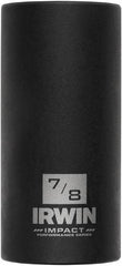 Irwin - 3/8" Drive 7/8" Deep Thin Wall Impact Socket - 6 Points, 2-1/2" OAL - Benchmark Tooling