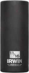 Irwin - 3/8" Drive 11/16" Deep Thin Wall Impact Socket - 6 Points, 2-1/2" OAL - Benchmark Tooling