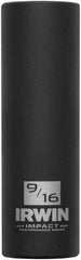 Irwin - 3/8" Drive 9/16" Deep Thin Wall Impact Socket - 6 Points, 2-1/2" OAL - Benchmark Tooling