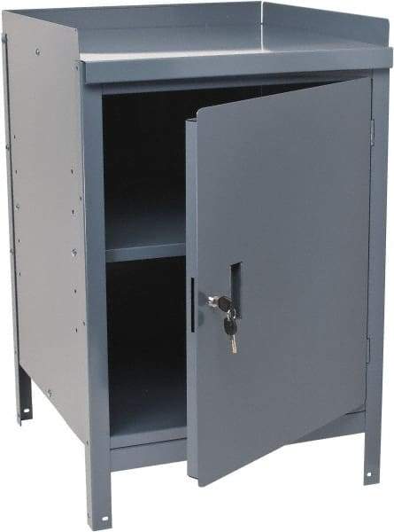 Value Collection - 1 Shelf Combination Storage Cabinet & Work Table - Gray, 24" Wide x 34" High - Benchmark Tooling