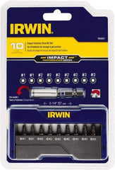 Irwin - 10 Piece, Screwdriver Insert Bit Set - #1 to #3 Square Recess - Benchmark Tooling