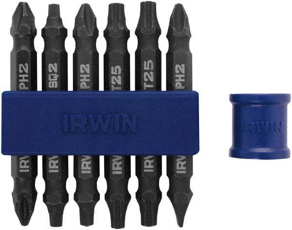 Irwin - 7 Piece, Slotted, Phillips, Torx, Square Handle, Double End Bit Set - #2 - Benchmark Tooling