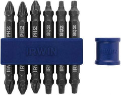 Irwin - 7 Piece, Phillips, Square Handle, Double End Bit Set - No. 2 Phillips - Benchmark Tooling