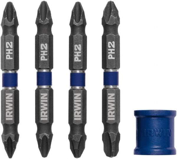 Irwin - 5 Piece, Phillips Handle, Double End Bit Set - No. 1 to No. 3 Phillips - Benchmark Tooling