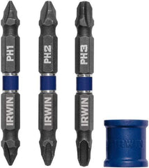 Irwin - 4 Piece, Phillips Handle, Double End Bit Set - No. 1 to No. 3 Phillips - Benchmark Tooling