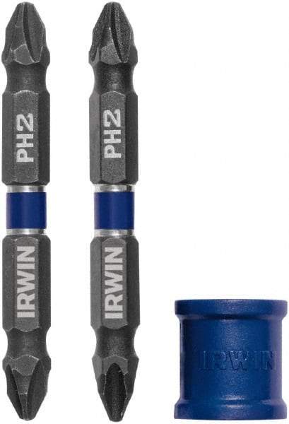 Irwin - 3 Piece, Phillips Handle, Double End Bit Set - No. 2 Phillips - Benchmark Tooling