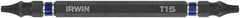 Irwin - T10 x T15 D/E Torx Screwdriver Bit - 1/4" Hex Drive, 4" OAL - Benchmark Tooling