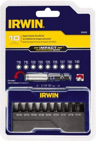 Irwin - 10 Piece, Screwdriver Insert Bit Set - T10 to T40 Torx - Benchmark Tooling
