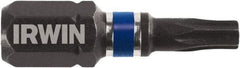 Irwin - 1/4" Drive T30 Torx Screwdriver Bit - 1" OAL, Tamper Resistant Bit - Benchmark Tooling