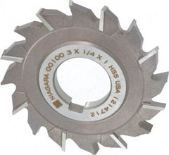 Keo - 3" Diam x 1/4" Width of Cut, 16 Teeth, High Speed Steel Side Milling Cutter - Staggered Teeth, Uncoated - Benchmark Tooling